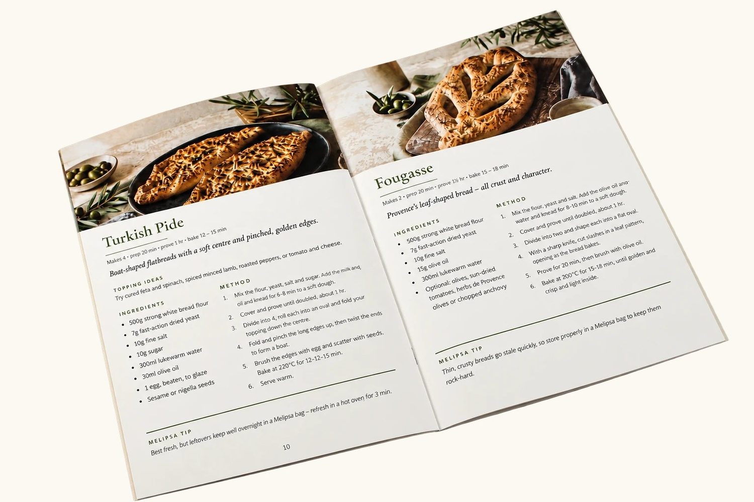 The keeping and leftovers pages of the Melipsa recipe book